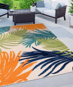 Rugshop Lucca Contemporary Floral Indoor/Outdoor Area Rug 7'10" x 10' Multi