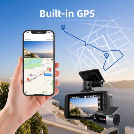 Miofive Dash Cam Car Front Rear 4K+4K WiFi Bluetooth Dash Cam with 64GB SD Card, Dual Car Camera with Parking Monitoring, Super Night Vision, HDR, G-Sensor, Loop Recording, App Control, Max 512GB - Image 4