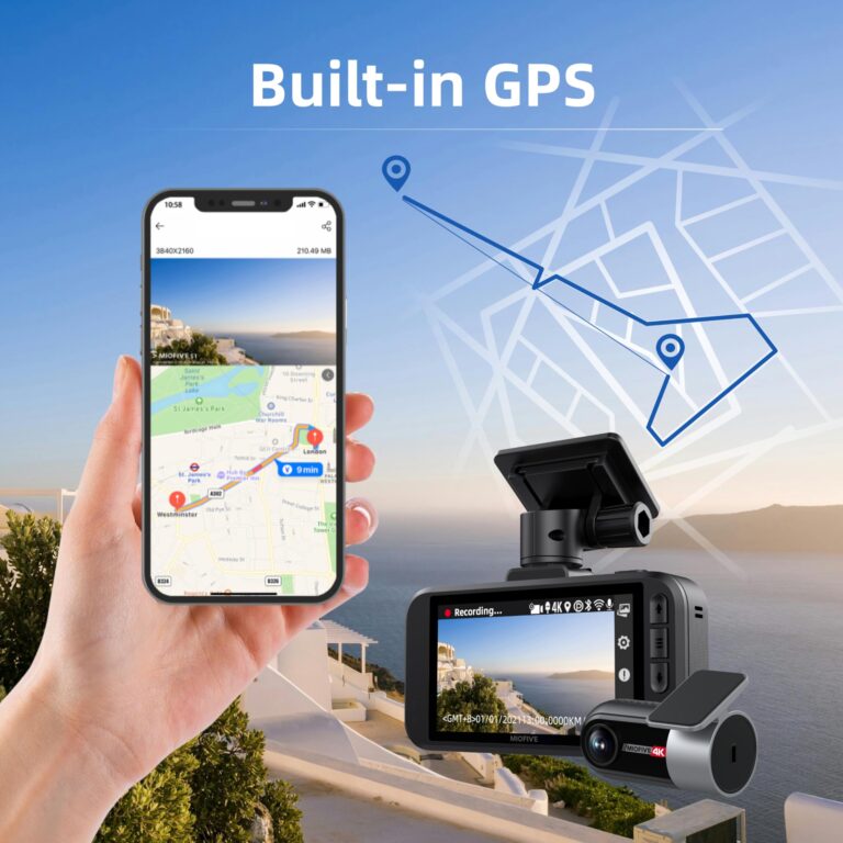 Miofive Dash Cam Car Front Rear 4K+4K WiFi Bluetooth Dash Cam with 64GB SD Card, Dual Car Camera with Parking Monitoring, Super Night Vision, HDR, G-Sensor, Loop Recording, App Control, Max 512GB - Image 4