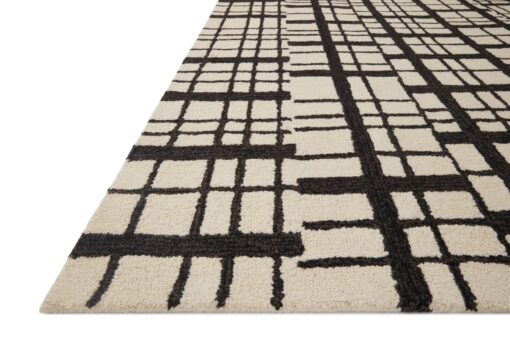 Loloi Chris Loves Julia x Polly Collection POL-02 Black/Ivory 5'-0" x 7'-6" Area Rug - Image 5