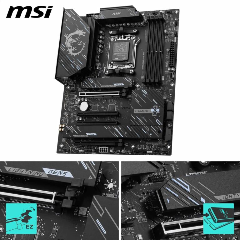 MSI X870 Gaming Plus WiFi Motherboard, ATX - Supports AMD Ryzen 9000/8000 / 7000 Processors, AM5-60A SPS VRM, DDR5 Memory Boost 8200+ MT/s (OC), PCIe 5.0 x16 & 4.0 x16, M.2 Gen5, Wi-Fi 7, 5G LAN - Image 6