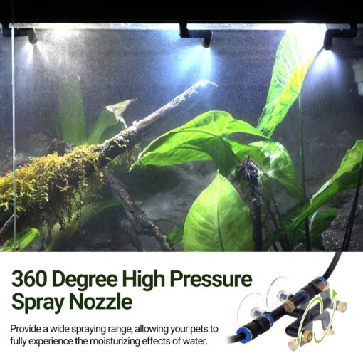 REPTI ZOO 10L Reptile Mister Fogger Mister for Reptile Tank Reptile Misting System Extremely High-Pressure Silent Pump Reptile Humidifier Terrarium Mister with 2PCS Nozzles for Reptiles/Amphibians - Image 8