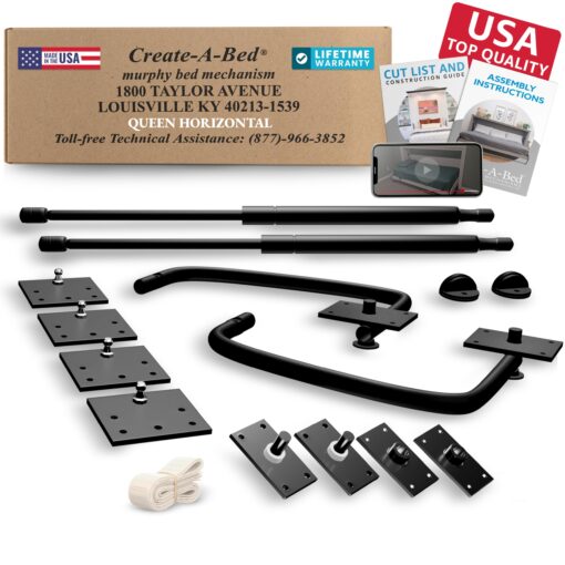 Create-A-Bed Queen Size Deluxe Murphy Bed Kit, Horizontal