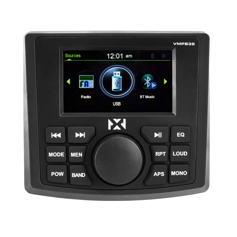 NVX VMPS35 Gauge Style Marine Stereo with Bluetooth and a 3" Ultra Bright Full-Color TFT Display - Perfect for Boats, UTVs, & ATVs - Image 8