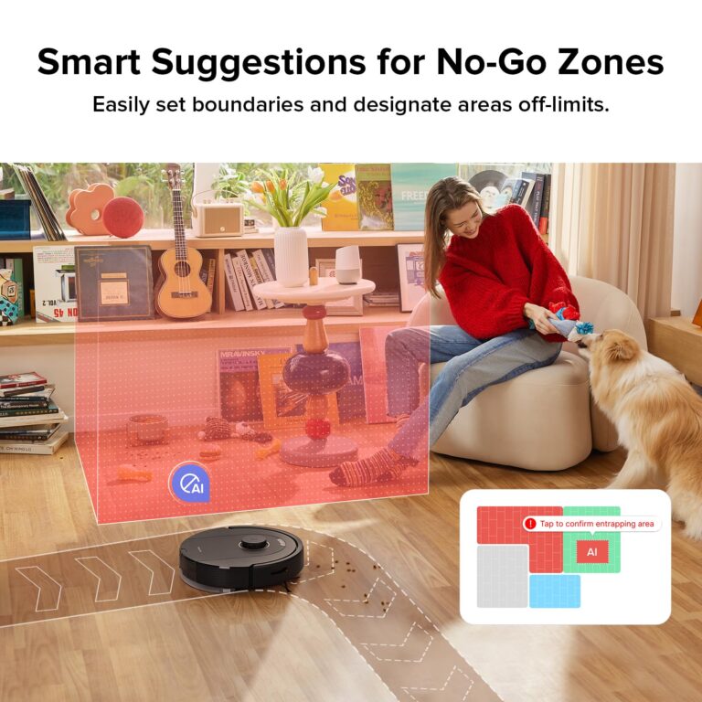roborock Q5 Pro Robot Vacuum and Mop Combo, 5500Pa Powerful Suction, DuoRoller Brush, LiDAR Navigation, 3D Mapping, Robotic Cleaner for Dirt, Floors, Pet Hair, 240min Runtime, Smart No-Go Zone, Black - Image 4