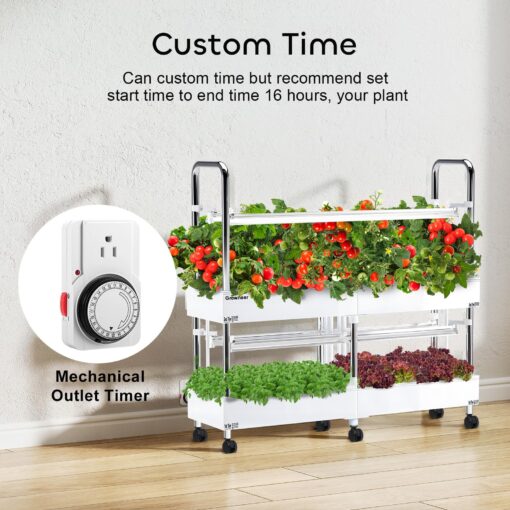 GROWNEER Hydroponics Growing System Kit, Indoor Garden 80-Pod & 2 Pumps, Indoor Vertical Herb Garden Kit with LED Grow Light, Smart Socket, and Plant Germination Kit for Vegetable Fruit Herb - Image 6