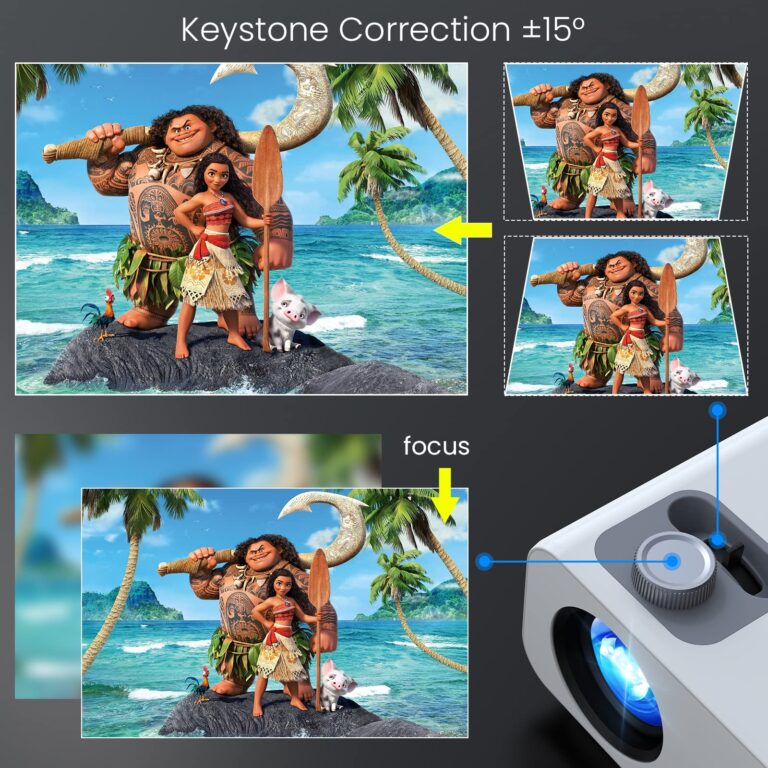 HONPOW Native 1080P Full HD Bluetooth Projector, 11000 Lumens Mini Portable Outdoor Indoor Movie Projector, Compatible with Laptop, Smartphone, TV Stick, Xbox, PS5 - Image 4