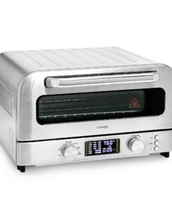 Cassia Countertop Electric Air Fryer Pizza Oven, 12" Capacity, 20L, 1800W, Heats up to 750°F, 16 Presets, Includes Pizza Stone, Peel, Fry Basket, Stainless Steel