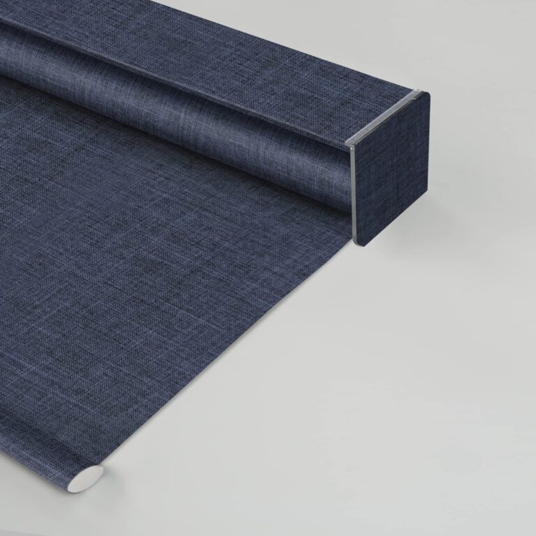 Yoolax Motorized Blinds with Remote, Blackout Smart Blinds Motorized Fabric Roller Shades Work with Alexa, Automatic Shades for Windows Custom Size (Navy Blue)