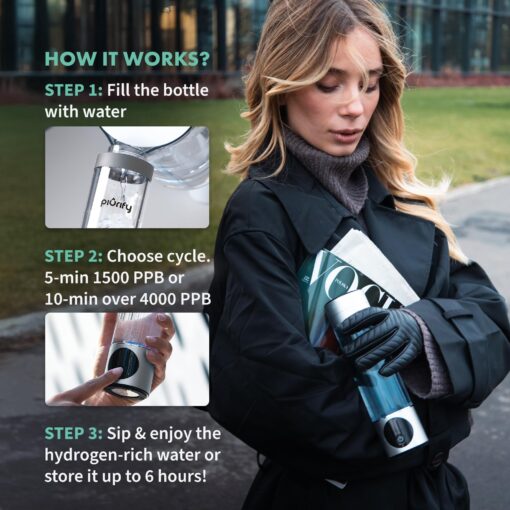 Hydrogen Water Bottle Generator - Up to 4100+ PPB Concentration - SPE/PEM Technology - Certified H2 Generator - Portable Athletic Performance & Hydration System - 6-Hour Hydrogen Retention (Silver) - Image 5