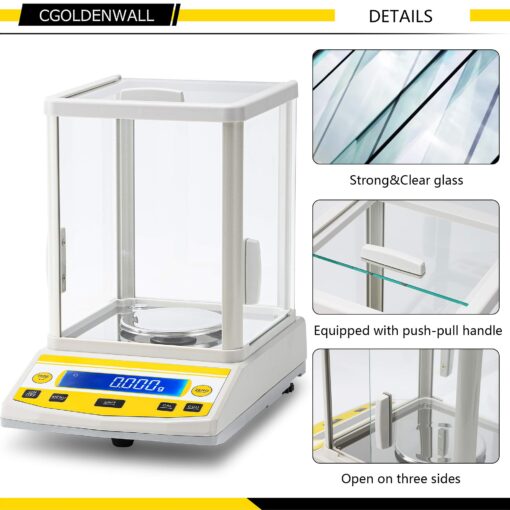 CGOLDENWALL Digital Analytical Balance High Precision Scale Digital Electronic Balance Scale for Laboratory Pharmacy 110V (300g 1mg) - Image 7