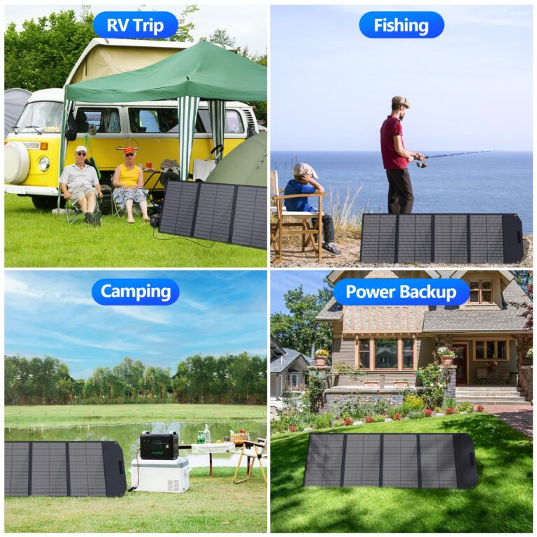 200W Portable Solar Panel, IP67 Waterproof Foldable Solar Charger for Power Station Generator with QC3.0 USB-A & Type-C Output, 200 Watt Monocrystalline Solar Panels for Camping RV Power Blackout - Image 2