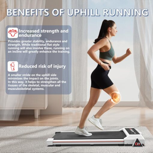 GOYOUTH Incline Mini Walking Pad Portable Under Desk Treadmill with Remote Control, LED Display, Compact Walking Machine for Home & Office, 12 HIIT Programs, Installation-Free, 265 lbs Capacity - Image 7