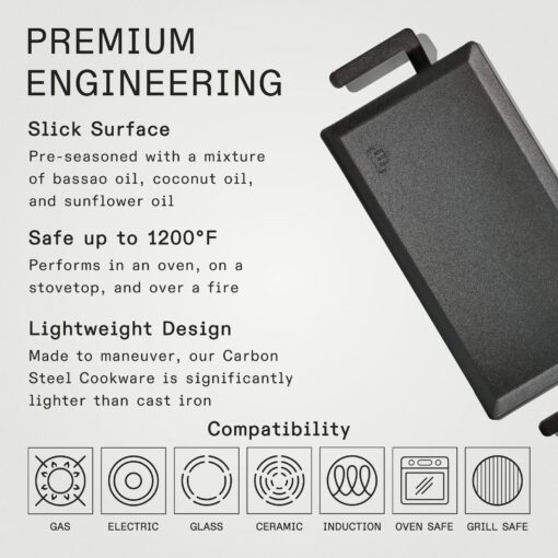 Made In Cookware - Carbon Steel Griddle - (Like Cast Iron, but Better) - Professional Cookware - Crafted in Sweden - Induction Compatible - Image 6