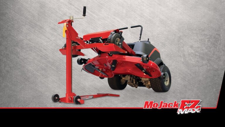 MoJack EZ Max - Riding Lawn Mower Lift, 450lb Lifting Capacity, Fits Most Residential & ZTR Mowers, Space-Saving Folding, Ideal for Mower Maintenance & Repair, Red - Image 3