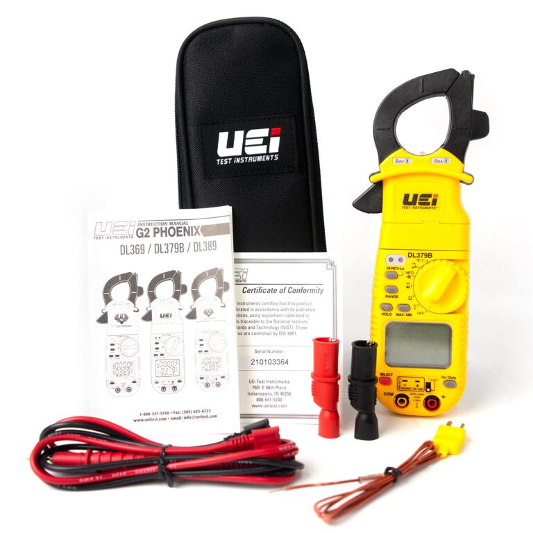 UEi DL379B Digital Clamp Meter Auto Ranging, HVAC Current Voltage Tester w/Magnetic Mount, Measures AC Amps AC/DC Volts Temperature Capacitance Frequency Diodes Duty Cycle Continuity Resistance NCV - Image 3