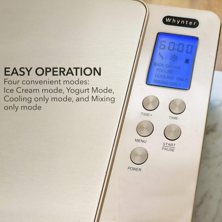 Whynter Ice Cream Maker Machine & Yogurt Automatic 2 Qt. with Built-in Compressor, LCD Digital Display & Timer, No Pre-Freezing, ICM-220CGY, Champagne Gold - Image 3