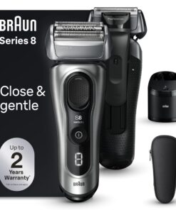 Braun Series 8 8567cc Electric Razor for Men, 4+1 Shaving Elements & Precision Long Hair Trimmer, 5in1 SmartCare Center, Close & Gentle Even on Dense Beards, Wet & Dry Electric Razor, 60min Runtime
