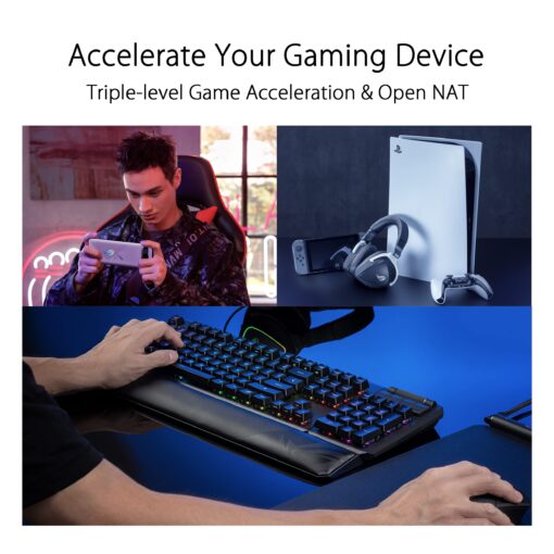 ASUS ROG Rapture GT6 (1PK) Tri-Band WiFi 6 Gaming Router, covers up to 2,900 sq ft, 2.5 Gbps port, triple-level game acceleration, UNII 4, lifetime internet security, Black - Image 3