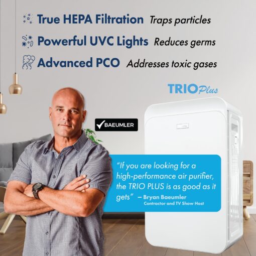 TRIO PLUS 5-Stage HEPA Air Purifier with UVC, PCO, Carbon, Air Quality Sensor, & Auto Function – Covers Up to 3,300 Sq. Ft. - Image 9