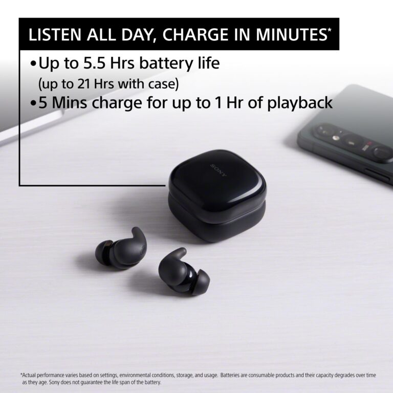 Sony LinkBuds Fit Truly Wireless Noise Canceling Earbud Headphones, Small & Light with Newly Developed Air Fitting Supporters, Black - Image 8