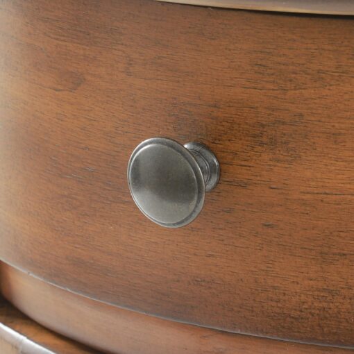 Decor Therapy Keaton Round Storage Side Table, Honeynut - Image 3