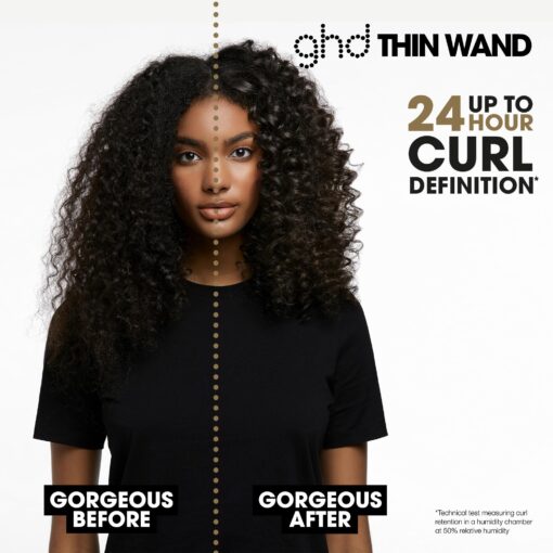 ghd Thin Wand Hair Curler ― 0.5" Hair Curler Wand with Safer-for-Hair Styling Tool Temperature, Perfect Curling Wand to Create Tight Curls in Seconds with All Day Curl Hold ― Black - Image 8