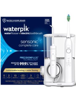 Waterpik Sensonic Complete Care Water Flosser and Rechargeable Electric Toothbrush Combo Set for Teeth Cleaning and Flossing, CC-04, White, Packaging May Vary