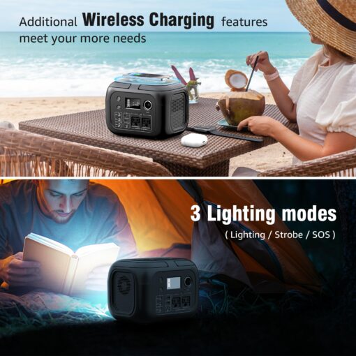 Solar Powered Generator 300W Peak/70400mAh, 260Wh Portable Power Station with Panels 40W Included, Solar Generator with AC Outlet 110V for Home Use, Camping, Outdoor, Power Backup - Image 8