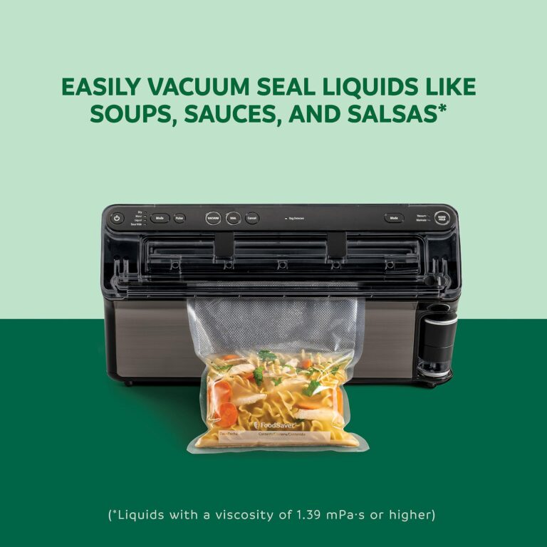 FoodSaver® Elite All-in-One Liquid+™ Vacuum Sealer with Bags, Rolls, and Accessories, Dark Stainless Steel - Image 7