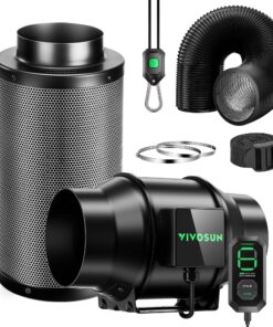 VIVOSUN Smart Air Filtration G6 Kit 6", AeroZesh G6 Inline Duct Fan with E12 Speed Controller, Carbon Filter & 8' Ducting, Cooling & Ventilation System for Grow Tents, Indoor Gardening, Hydroponics