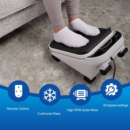 Foot Massager for Neuropathy Pain & Circulation by Quake Plate High RPM Oscillating Deep Tissue Foot & Calf Massager for Plantar Fasciitis Pain Relief, 30 Speed Vibrate with Gen 2 RF Remote - Image 4
