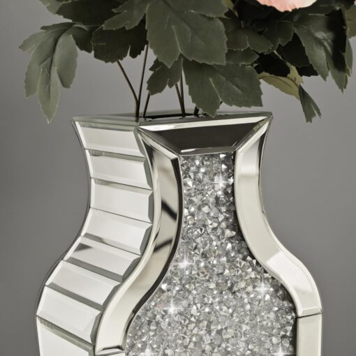 SHYFOY 43" Extra Large Floor Vase Oversized Crushed Diamond Mirrored Vase Silver Big Crystal Vases for Home Decor Living Room Floor - Image 3