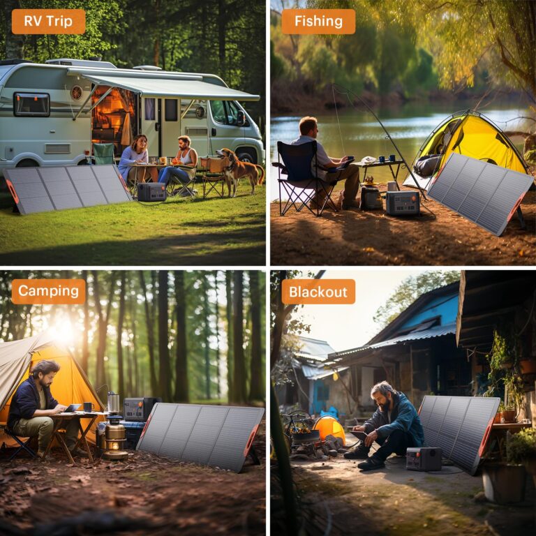 ZOUPW 200 Watt Portable Solar Panel for Power Station,Camping Essentials,200W 20V Foldable Solar Panel with Solar Cable,23.5% High Efficiency IP67 Waterproof 4 Kickstands for Camping RV Blackout - Image 2