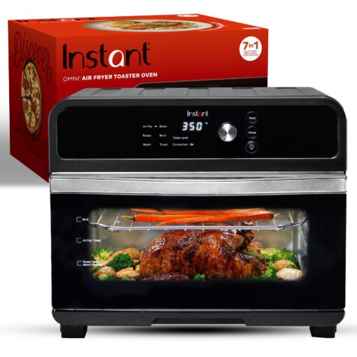 Instant Pot Omni 19QT/18L Toaster Oven Air Fryer, 7-in-1 Functions, Fits 12" Pizza, Crisps, Broils, Bakes, Roasts, Toasts, Warms, Convection, 100+ In-App Recipes, from the Makers of Instant Pot, Black