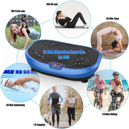 AXV Vibration Plate Exercise Machine Whole Body Workout Music Vibrate Fitness Platform Lymphatic Drainage Machine for Weight Loss Shaping Toning Wellness Home Gyms Workout - Image 9