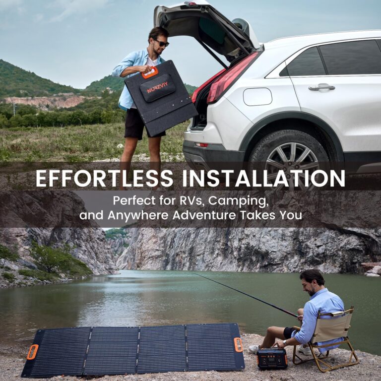 NURZVIY 200 Watt Portable Solar Panel for Power Station, Waterproof Foldable Solar Cell Solar Charger for RV, Camping, Off Grid Living - Image 9