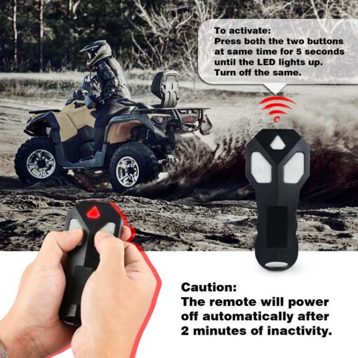 XPV AUTO 12V 4500 lb Winch Electric Winch for Towing ATV/UTV Off Road with Wireless Remote Control Mounting Bracket and Wired Handle,Waterproof IP67(Synthetic Rope) - Image 3