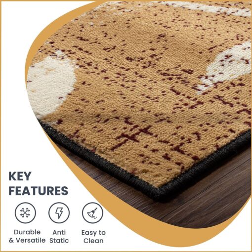 Superior Indoor Area Rug, Jute Backed, Perfect for Entryway, Office, Living/Dining Room, Bedroom, Kitchen, Floor, Modern Floral Patchwork Decor, Pastiche Collection, 7' x 9', Burgundy - Image 2