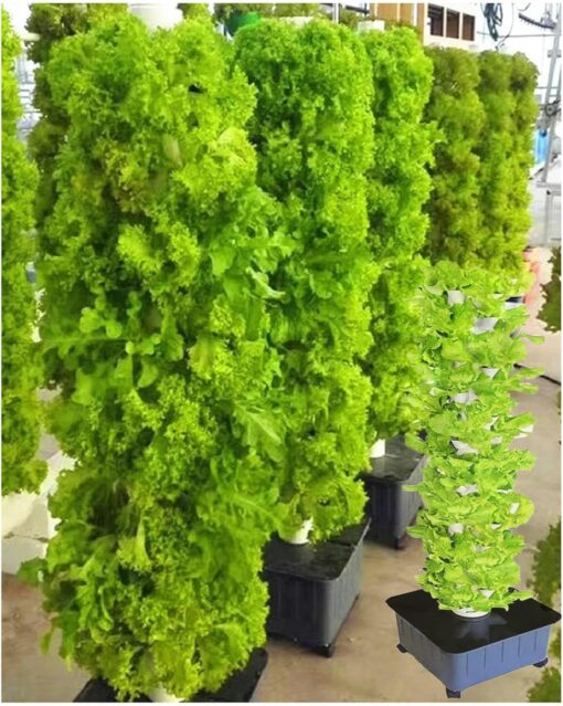 AMNOOL 45-Hole hydroponic Planting Tower Hydroponic Tower Planting Points Indoor Vertical Gardening Greenhouse Farm hydroponic Planting kit - Image 2