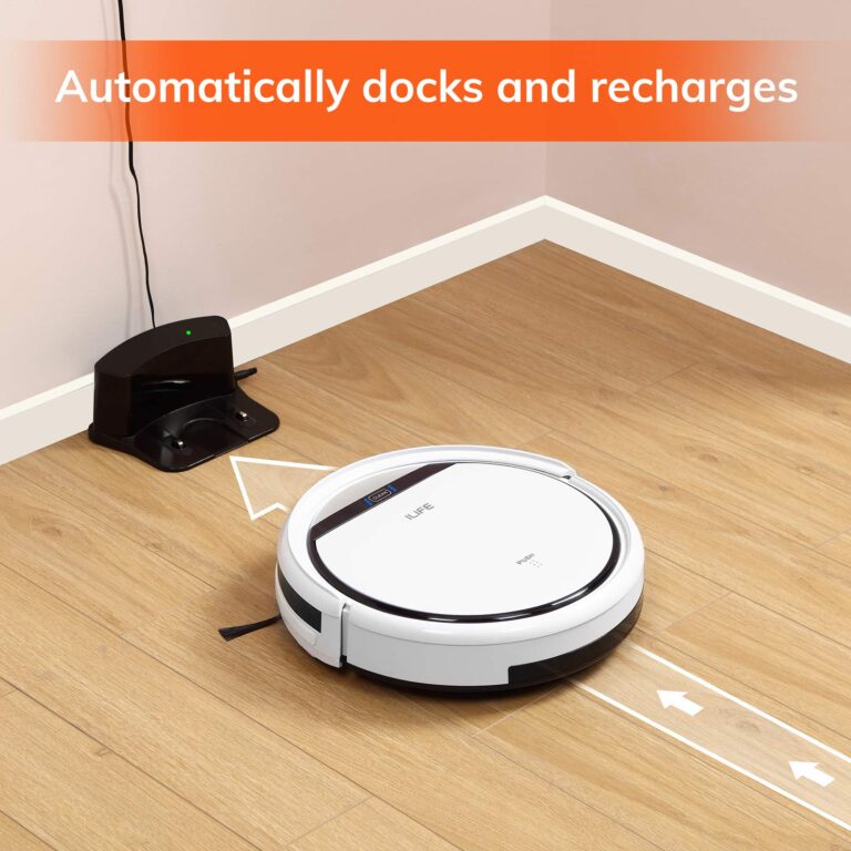 ILIFE V3s Pro Robot Vacuum Cleaner, Tangle-free Suction , Slim, Automatic Self-Charging Robotic Vacuum Cleaner, Daily Schedule Cleaning, Ideal For Pet Hair，Hard Floor and Low Pile Carpet,Pearl White - Image 6
