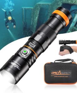 ORCATORCH DC710 Scuba Dive Light Type C Rechargeable, 3000 Lumens Super Bright Underwater Flashlight, IP68 Waterproof Submersible Torch with WS02 Wrist Strap Mount for Hands-Free Diving