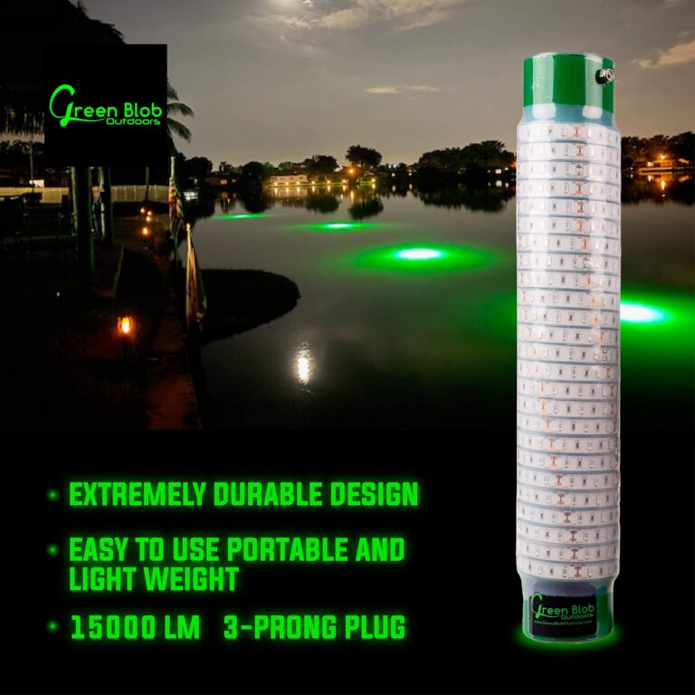 Green Blob Outdoors Underwater Fishing Lights, American Made, Docks and Boats, Brightest Fish Attractor for Snook, Bass, Crappie, Striper, Bait, Catfish and More (Green, 110V 15000 30ft) - Image 2
