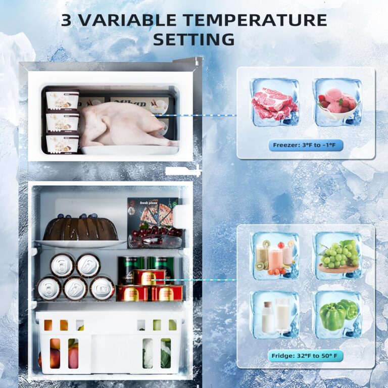 Antarctic Star 3.2 Cu.Ft,Mini Refrigerator with Freezer,Double Door Mini Fridge,Compact Refrigerator,Adjustable Thermostat,Mini Refrigerator for Bedroom/Office/Dorm/Kitchen(BLACK) - Image 7