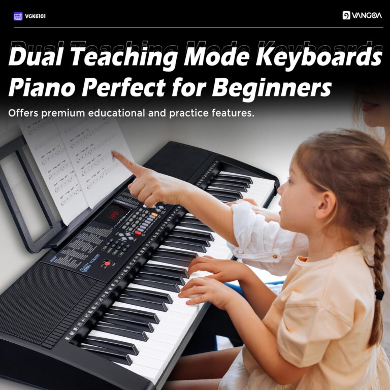 Vangoa 61 Key Keyboard Piano, Light-Up Electric Piano Keyboard Kit with 600 Voices, 400 Rhythms with Piano Stand, Microphone, Recording/USB, Gift for Beginners, Black (VGK6101) - Image 8