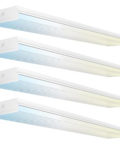 Sunco 4 Pack 60W 8 Inch LED Commercial Industrial Warehouse Workshop Prisma Wraparound Light, 7200 Lumens, 3 CCT 4000K Cool White/5000K Daylight/6000K Daylight Deluxe, Non-Dimmable, AC120-277V - ETL