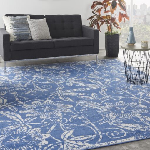 Nourison Whimsicle Floral Blue 8'4" x 11'6" Area Rug, Easy Cleaning, Non Shedding, Bed Room, Living Room, Dining Room, Kitchen (8x12) - Image 9