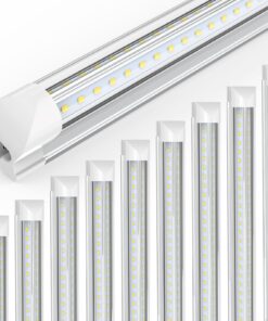 JESLED LED Shop Light 8FT, 100W 6500K Cool White, 15000LM High Output, V Shape, T8 Linkable 8 Foot LED Tube Lights for Garage, Warehouse, Plug and Play, Clear Cover