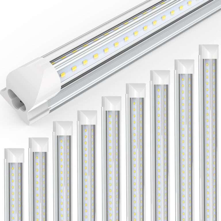 JESLED LED Shop Light 8FT, 100W 6500K Cool White, 15000LM High Output, V Shape, T8 Linkable 8 Foot LED Tube Lights for Garage, Warehouse, Plug and Play, Clear Cover