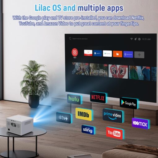 Projector with WiFi and Bluetooth｜3 Years Protection｜600ANSI Native 1080P/4K Supported｜Electric Focus Keystone Short Throw Projector for Indoor/Outdoor Theater/iOS/Android/PPT｜2025 US Version - Image 5